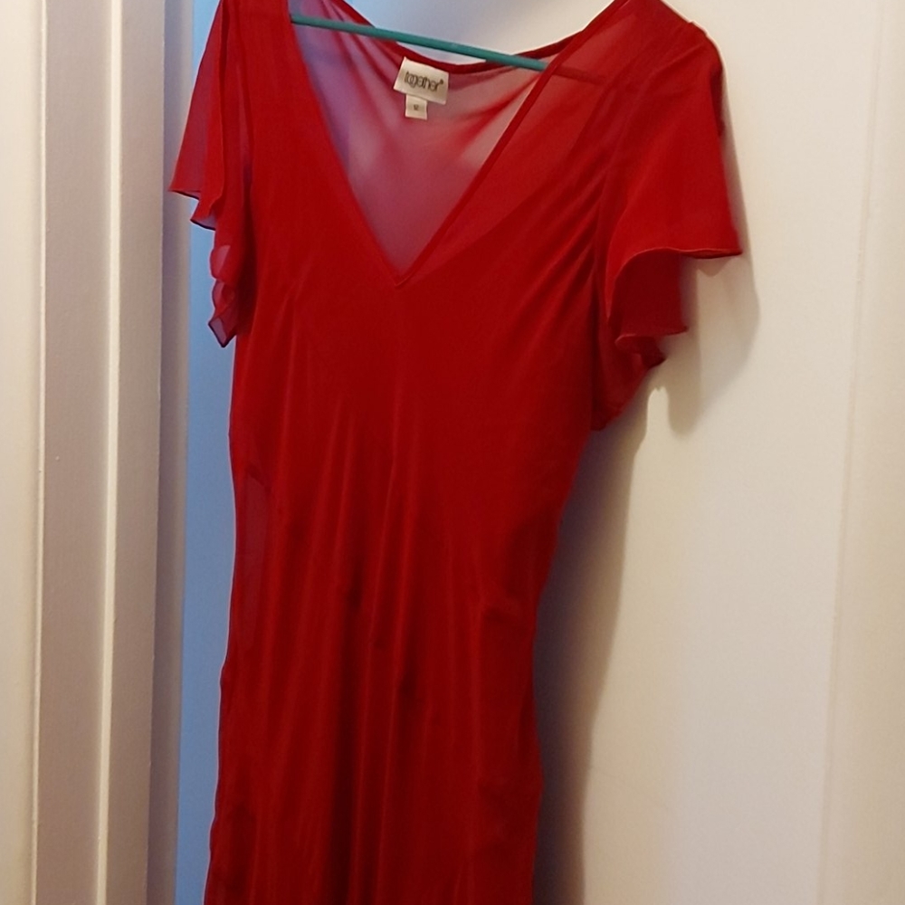 Burgundy 2 piece dress